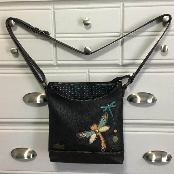 Chala Handbags - CHALA Dragonfly Vegan Leather Adjustable Crossbody Bag